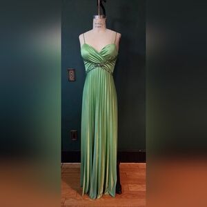 Y2k Prom Green Pleted Gown